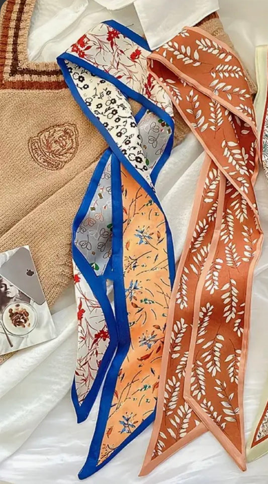 Floral & Vintage Silk Scarves - Set of 2