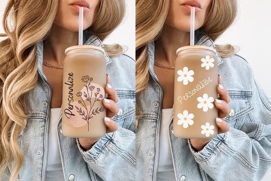 Boho Frosted Glass Cups