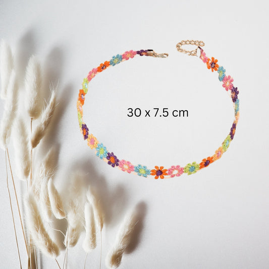 Multi-Color Floral Choker