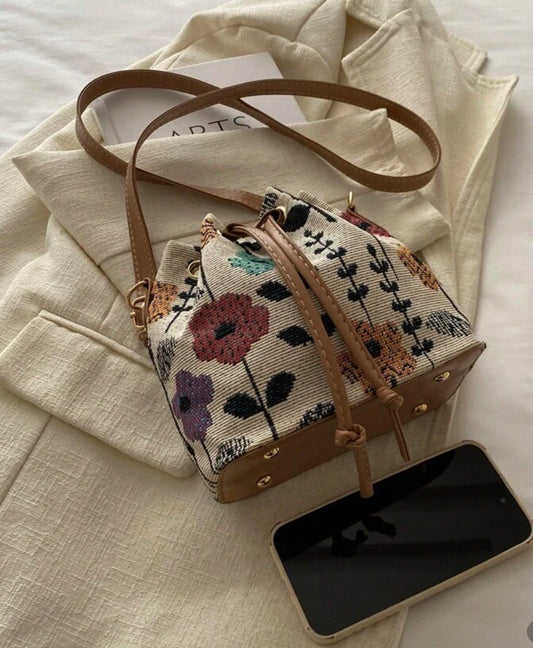 Printed Mini Cloth Shoulder Bag