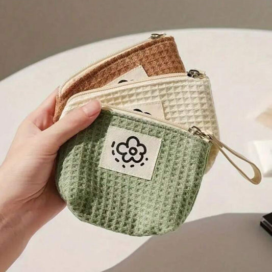 Waffle Textured Mini Travel Pouch